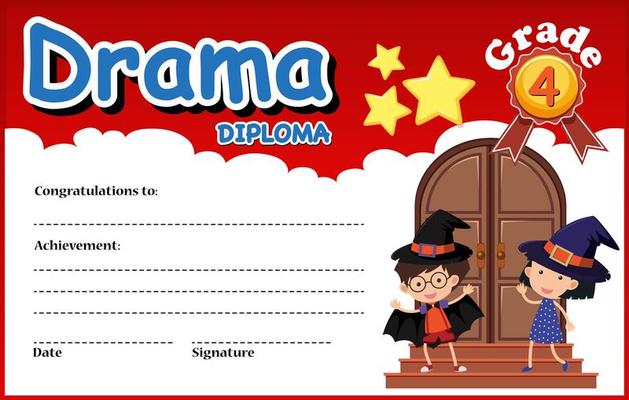 Drama diploma certificate template