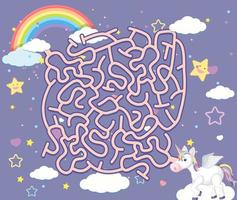 An Unicorn Maze Puzzle Games vector