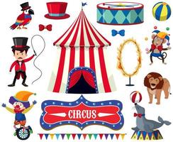 Un set de espectáculo de circo vector