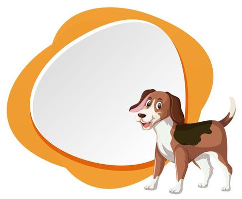 Beagle dog on blank banner