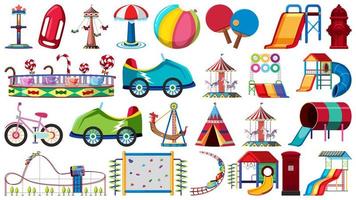 Set of playground and carnival equipment vector