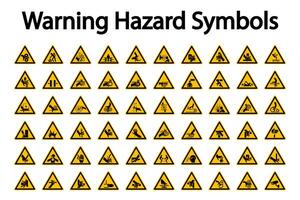 Triangular Warning Hazard Sign Set vector