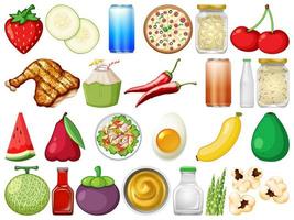 Set of  food objects vector