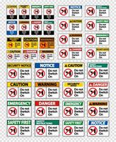 Do not switch on sign labels on transparent background vector