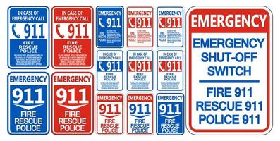 911 Fire Rescue Police Symbol Sign Isolate On White Background vector