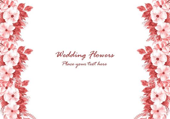 Wedding decorative flowers frame with invitation card background