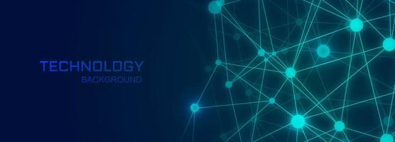 Technology banner background with polygon connecting shapes vector