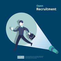 Open recruitment hiring concept  vector