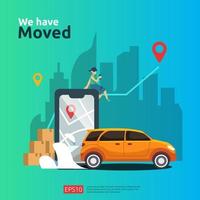 we have moved new location announcement  vector