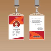 Red Elegant ID Card Design Template vector