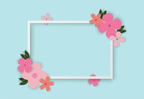 Colorful flowers with square frame vector