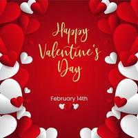 Happy valentines day text with hearts vector
