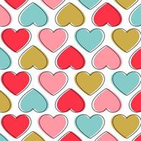 Seamless Pattern With Colored Hearts vector