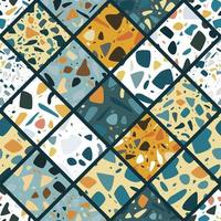 Terrazzo seamless pattern design with hand drawn rocks