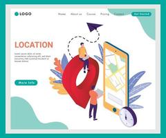 Location  Map isometric landing page vector