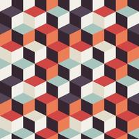 Geometric seamless pattern with retro squares vector