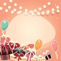 Birthday background with gifts vector