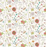 Bohemian hand drawn flowers vector