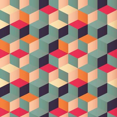 Geometric seamless pattern with colorful squares