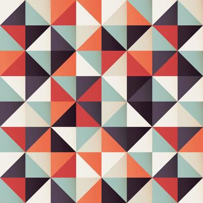 Geometric seamless pattern with retro triangles