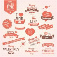 Colección de etiquetas vintage de San Valentín vector