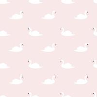 Swan seamless pattern on pink vector