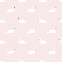 Swan seamless pattern on pink vector