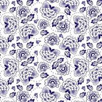 Indigo chino floral de patrones sin fisuras vector