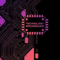 Neon Technology Circuit Background  vector