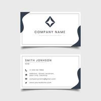 Wave Design Blue and White business card template design