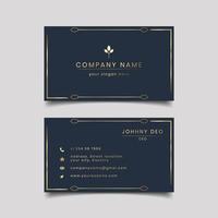 Dark modern golden ornament business card design vector