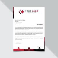 Red and Black Sectioned Letterhead template vector
