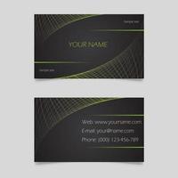 Green and Yellow Mesh Waves Business Card Template vector