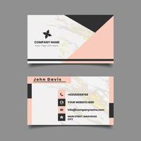 Marble Pattern Geometric Business Card Template vector