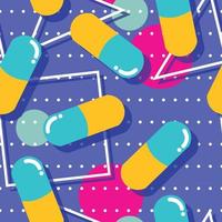 Pills and capsules seamless pattern vector