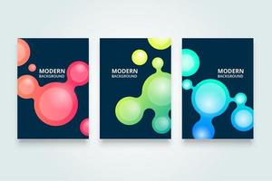 Colorful Rounded Connected Shapes Cover Template vector