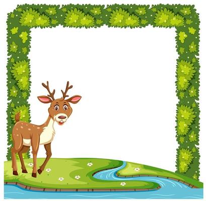 A cute deer in nature frame