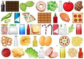 Set of different foods vector