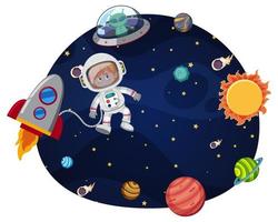 Astronaut in space template vector