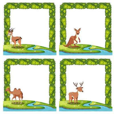 Set of animal nature border