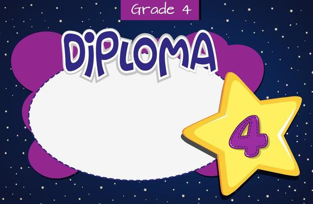 Grade four diploma certificate template