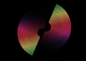 Colorful rainbow split circle design vector
