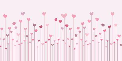 valentines day banner with abstract hearts design  vector