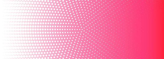 Banner de patrón de semitono circular rosa y blanco vector