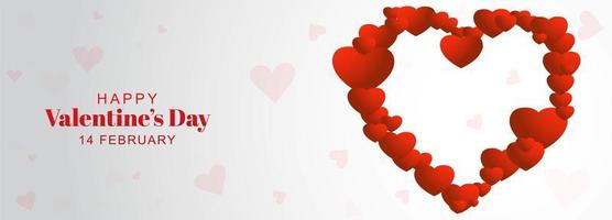 Valentines day banner with heart made of hearts vector