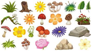 Large group of isolated objects theme - nature vector