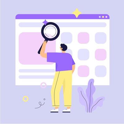 Man Searching Web For Information