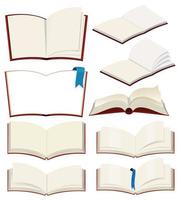Conjunto de libro en blanco vector