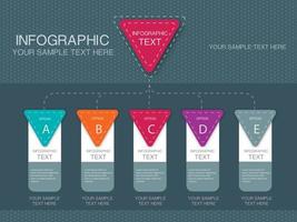 Diseño de plantilla de cinco pasos de infografía vector