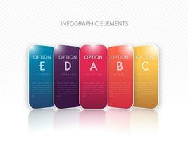 Infographic colorful options template design vector